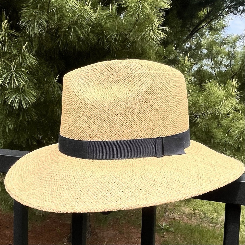 The San Francisco Hat Co Packable Panama Fedora Foldable Hat Size Medium Straw
